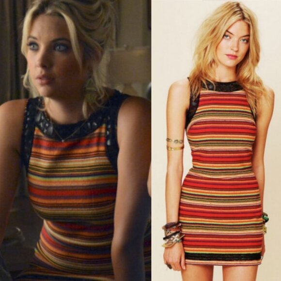 Free People Tapestry Shift Dress‎ Striped PLL Size 0 New Romantics Pretty Liars - Picture 2 of 15